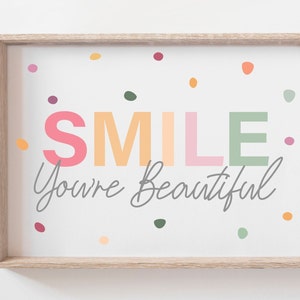Girls Pastel Nursery Prints, You Are Beautiful Print, Girls Bedroom Prints, Nursery Quote, Motivational Prints, Girls Wall Art, Home Decor