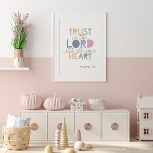 Trust the Lord With All Your Heart Print, Girls Bedroom Decor ...