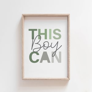 This boy can print, boys bedroom decor, boys bedroom prints, boys nursery prints, boys wall art, motivational prints, self love prints