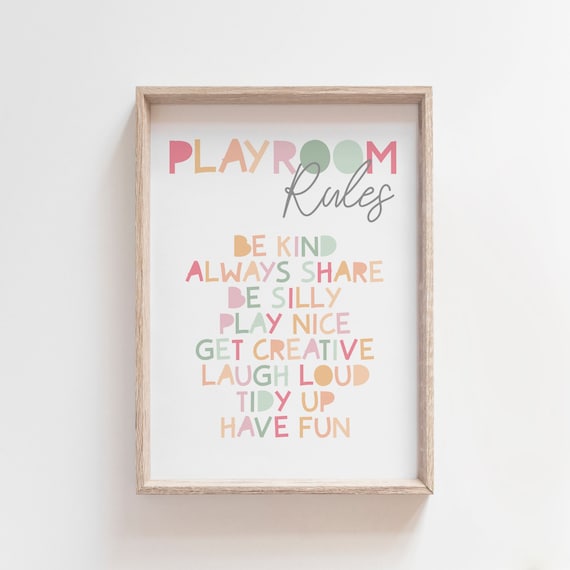 Playroom Rules Print Playroom Prints Nursery Prints Playroom