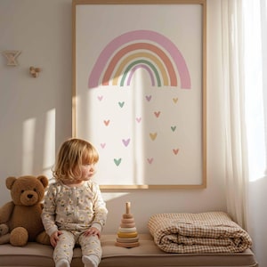 Regenbogen Print, Regenbogen Poster für Mädchen, Regenbogen Bilder, Pastellfarben, Pastellfarben, Regenbogen Wandbild für Mädchen, Kinderzimmer Dekor, Kinderzimmer Dekor, Kinderzimmer Dekor