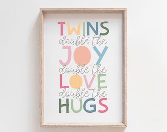 Twins Bedroom Prints, Twins Wall Art, Twin Quotes, Twins Nursery, Brothers and Sister Prints, Girls Bedroom, Boys Bedroom, Siblings