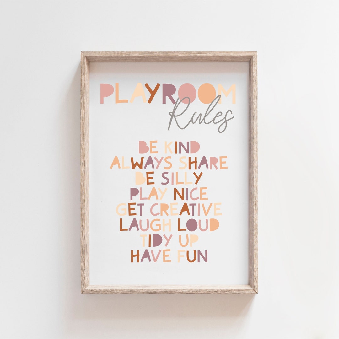 Playroom Rules Print, Playroom Prints, Girls Nursery Prints, Playroom ...