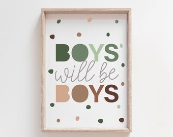 Boys Will Be Boys, Boys Nursery Prints, Boys Bedroom Prints, Playroom Wall Art, Boys Wall Art, Boys Bedroom Decor, Nursery Quotes, Jungle