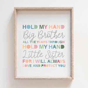 Impresión de hermano y hermana, impresiones de hermanos, impresiones de sala de juegos, hermano mayor y hermana menor, arte de pared de sala de juegos, habitación compartida entre hermanos, decoración de dormitorio infantil