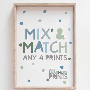 Lot de 4 imprimés à agencer et à assortir, imprimés chambre de bébé filles, art mural enfant, art mural chambre d'enfant, imprimés chambre à coucher, imprimés salle de bain, imprimés salle de jeux, cadeau