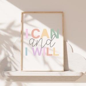 Girls Affirmation Prints, I Can Do Hard Things,  Girls Bedroom Prints, Girls Nursery Prints, Motivational Prints, Girls Wall Art, Playroom