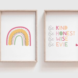 2 Girls Nursery Prints, Rainbow Prints, Rainbow Wall Art, Nursery Wall Art, Girls Bedroom Prints, Girls Wall Art, Home Decor, Playroom