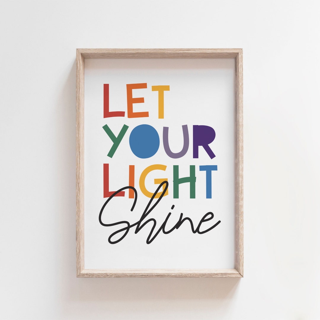 Let Your Light Shine Print, Kids Wall Art, Christian Wall Art, Nursery ...