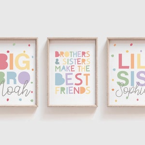 Brother and Sister Make Best Friends Prints, Sibling Prints, Shared Bedroom, Big Sis Lil Bro, Big Bro Lil Sis, Girls Bedroom, Boys Bedroom