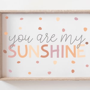 You Are My Sunshine Print, Girls Bedroom, Playroom, Baby Girl Gift, Toddler Bedroom, Boho Nursery Wall Art, Girls Nursery Decor, Rainbow,