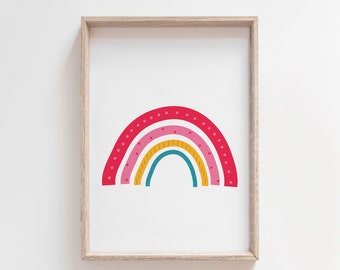 Girls Nursery Print, Rainbow Print, Rainbow Wall Art, Girls Bedroom Print, Girls Wall Art, Playroom Prints, Playroom Wall Art