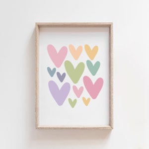 Girls Heart Prints, Girls Nursery Prints, Girls Wall Art, You Are Loved, Girls Bedroom Wall Art, Girls Bedroom Decor, Pastel Colours