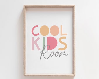 Cool Kids Room Print, Playroom Prints, Girls Bedroom Prints, Girls Wall Art, Pastel Nursery Wall Art, Playroom Decor, Sister Prints