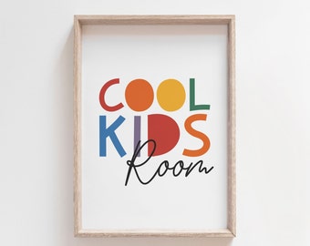 Cool Kids Room Print, Playroom Prints, Colourful Wall Art, Boys Bedroom Prints, Girls Bedroom Print, Boys Wall Art, Playroom Decor