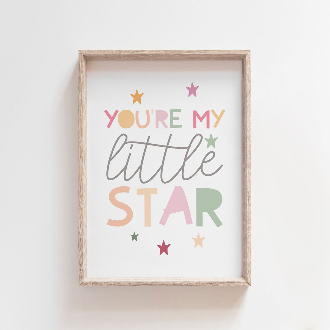 Little Star Print, Girls Nursery Prints, Nursery Wall Art, Baby Room ...
