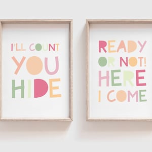 2 Playroom Prints, Girls Nursery Prints. Nursery Wall Art, Playroom Wall Art, Girls Bedroom Prints, Girls Wall Art, Playroom Decor
