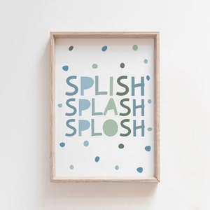Splish Splash Splosh Kids Bathroom Print, Kids Wall Art, Bathroom Decor, Kids Bathroom Signs, Bathroom Wall Art, Bathroom Accessories