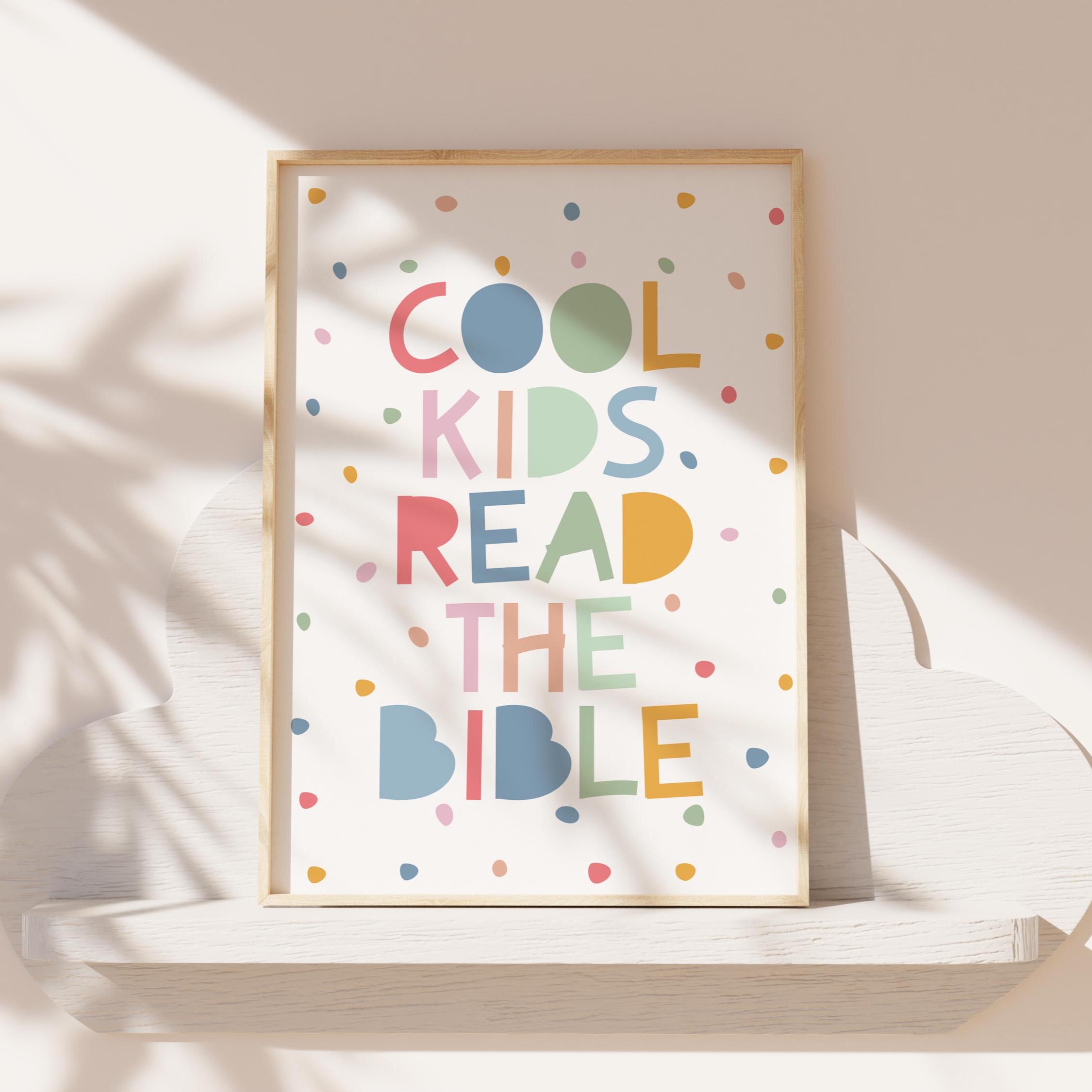 Kids Christian Wall Art, Girls Christian Nursery Print, Bible Verse Print, Girls Bedroom Decor, Pastel Colours, Colourful Sunday School