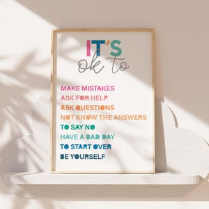 Girls Motivational Wall Art, Girls Affirmation Print, Girls Bedroom Decor, Girls Wall Art Educational Wall Art, Playroom, Colourful, Rainbow