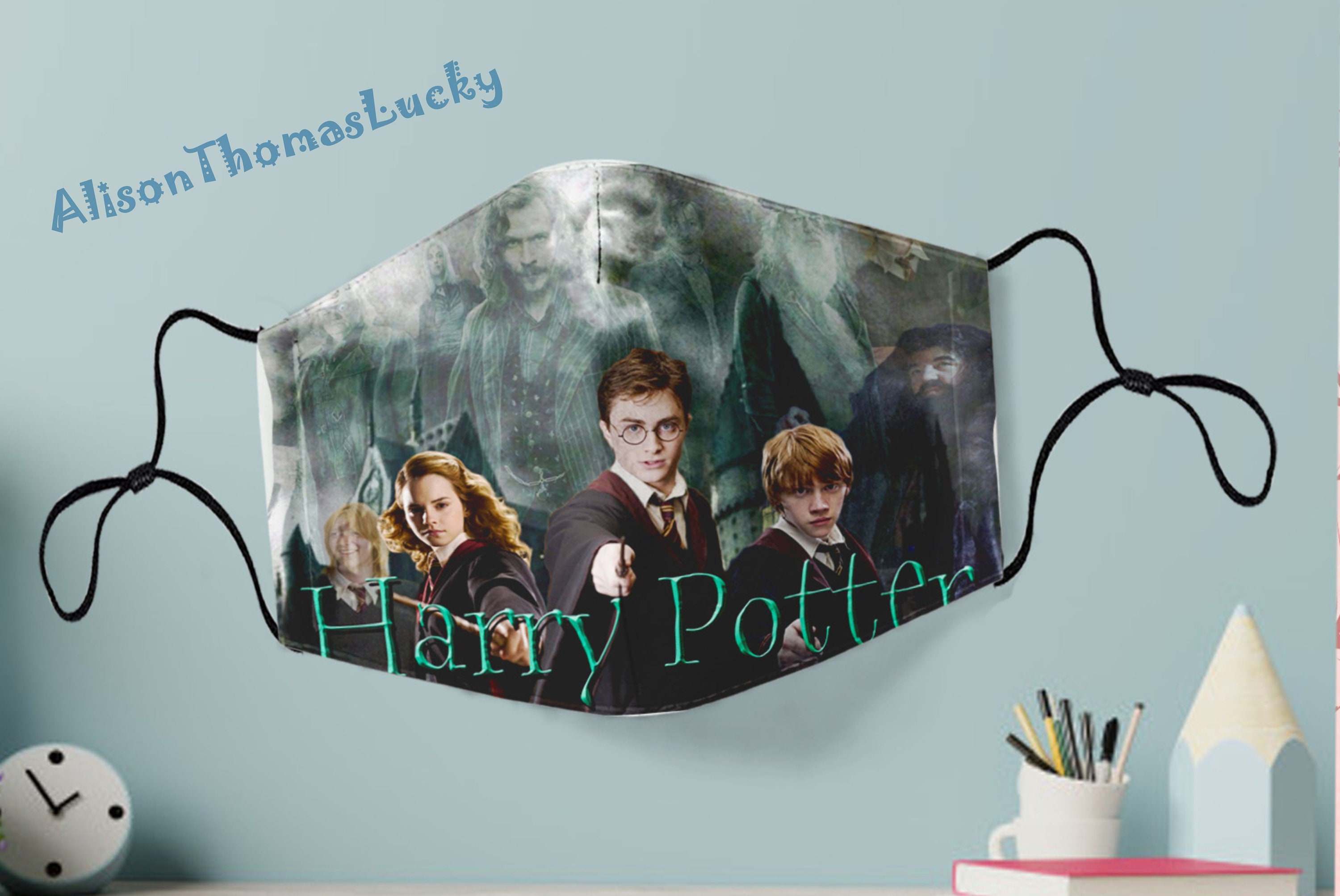Harry Potter Face Mask Hogwarts Facemask Face Covering Etsy