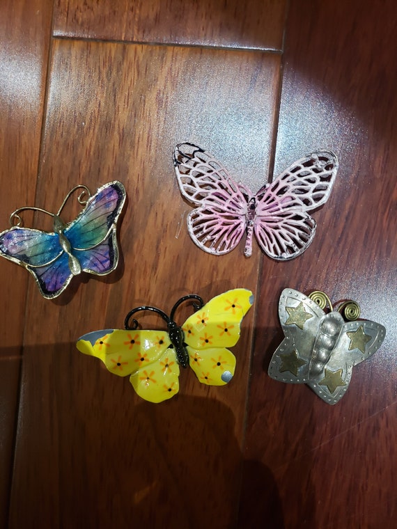Collectible Antique style Butterflies four brooches