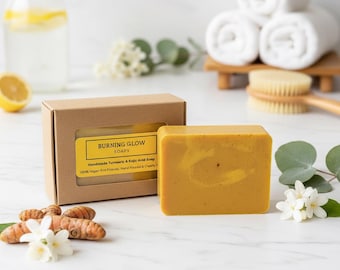 Homemade Turmeric And Kojic Acid Soap Bar: For Face & Body - 100% Vegetable Based