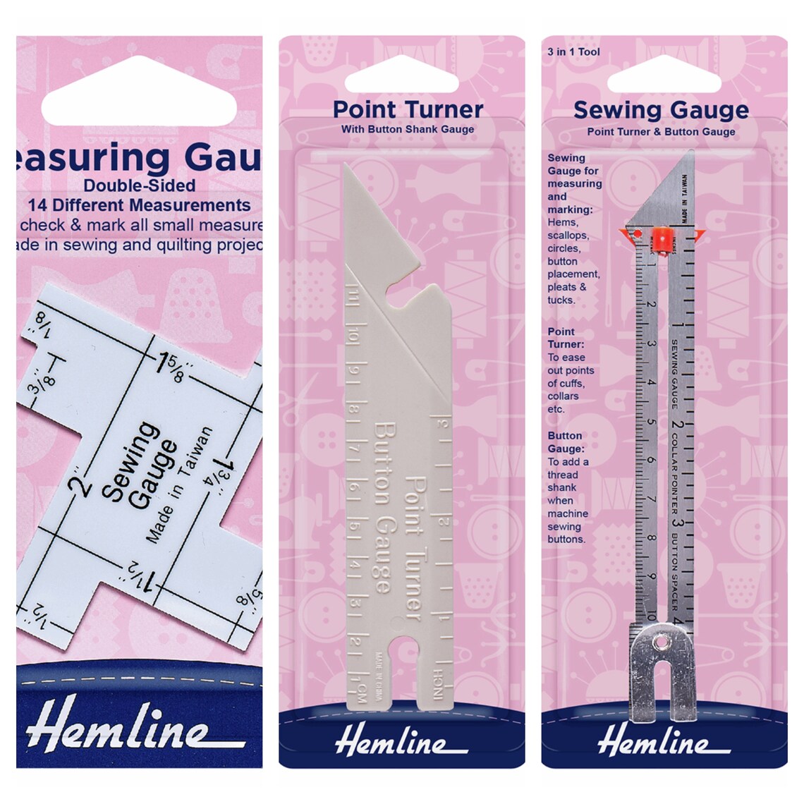Hemline Sewing Gauges Button Seams Hems Point Turner Etsy