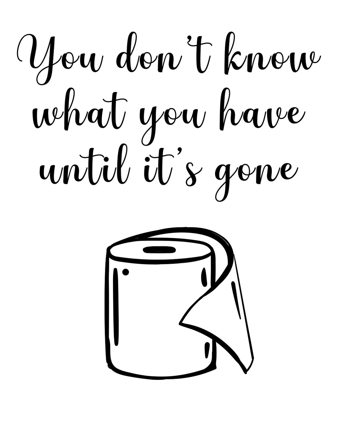 Toilet Paper Funny 8 X 10 Wall Art Printable Etsy UK