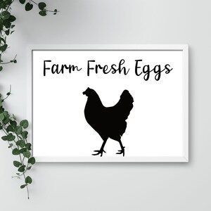 Farm Fresh Eggs 8 x 10 Wall Art Digital Download