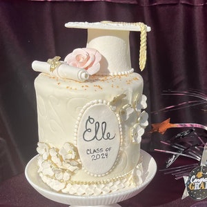 Czapka, dyplom i baner z jadalnego fondantu