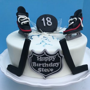 Edible Fondant Ice Hockey Toppers