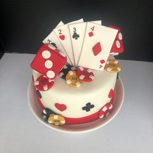 Casino Party Cake Decor Las Vegas Theme Happy Birthday Cake Poker Dice  Dollar Cake Topper for Playing Cards Night Party Supplies - AliExpress