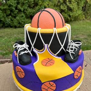 Edible Fondant Basketball Cake Toppers