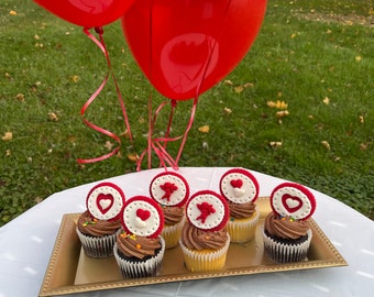 Edible Fondant Valentines Cupcake Toppers