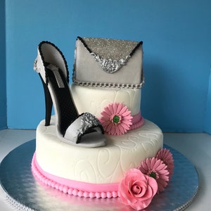 Beautiful Edible Fondant High Heel and Purse