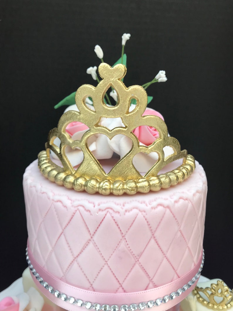 Edible Fondant Princess Tiara Cake Topper and Cupcake Toppers - Etsy