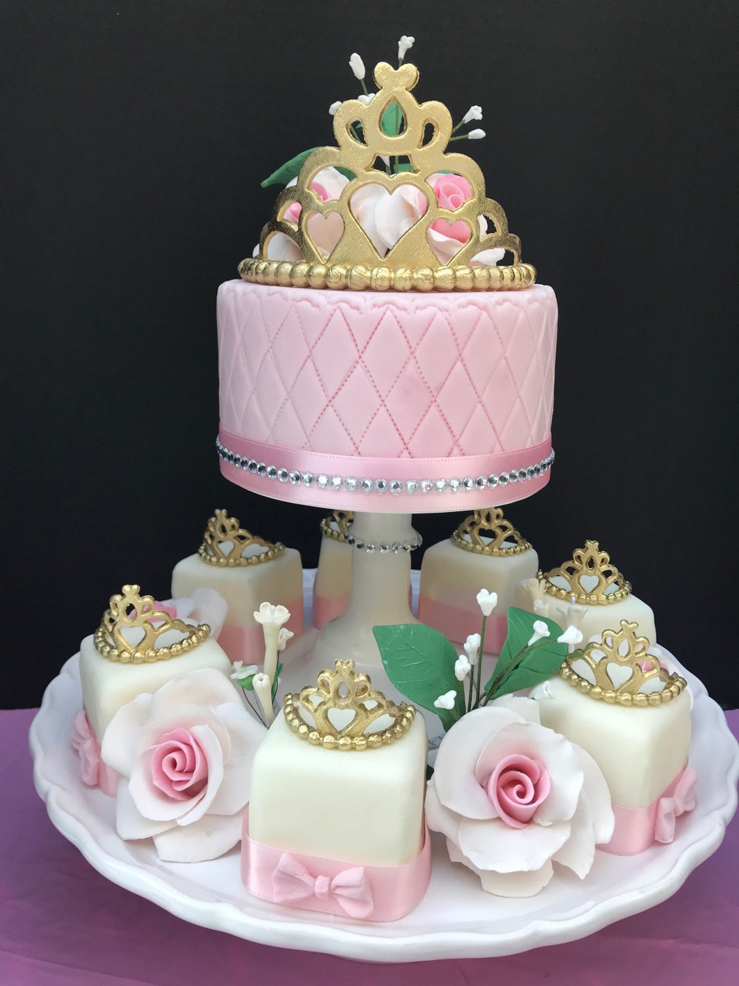 Edible Fondant Princess Tiara Cake Topper and Cupcake Toppers - Etsy