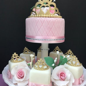 Edible Fondant Princess Tiara Cake Topper and Cupcake Toppers - Etsy