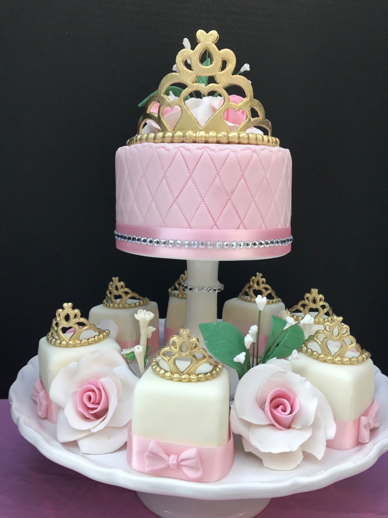 Edible Fondant Princess Tiara Cake Topper and Cupcake Toppers - Etsy