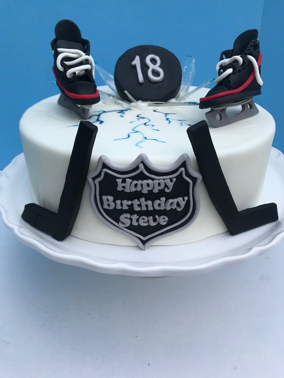 Edible Fondant Ice Hockey Toppers Etsy