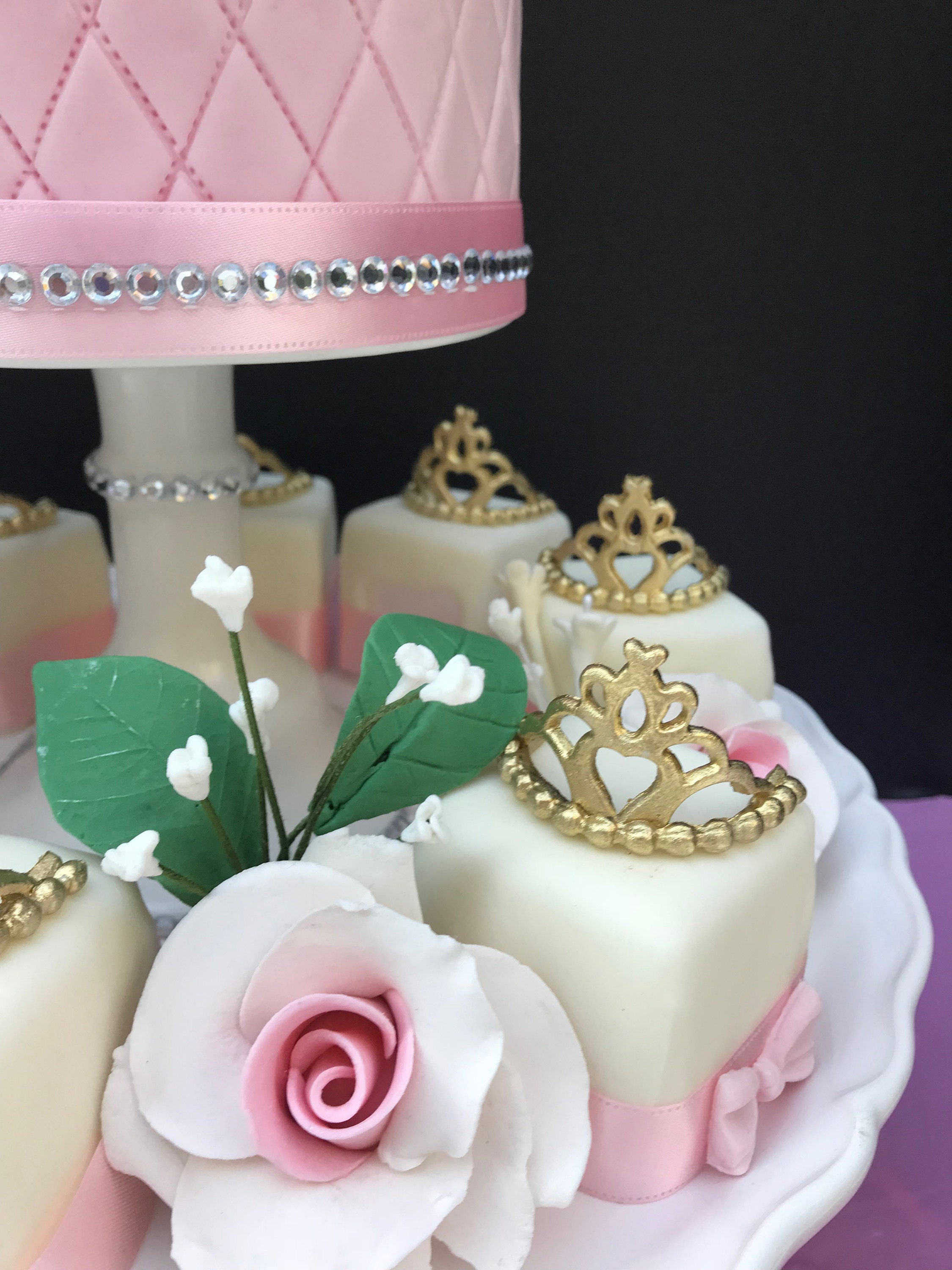 Edible Fondant Princess Tiara Cake Topper and Cupcake Toppers - Etsy
