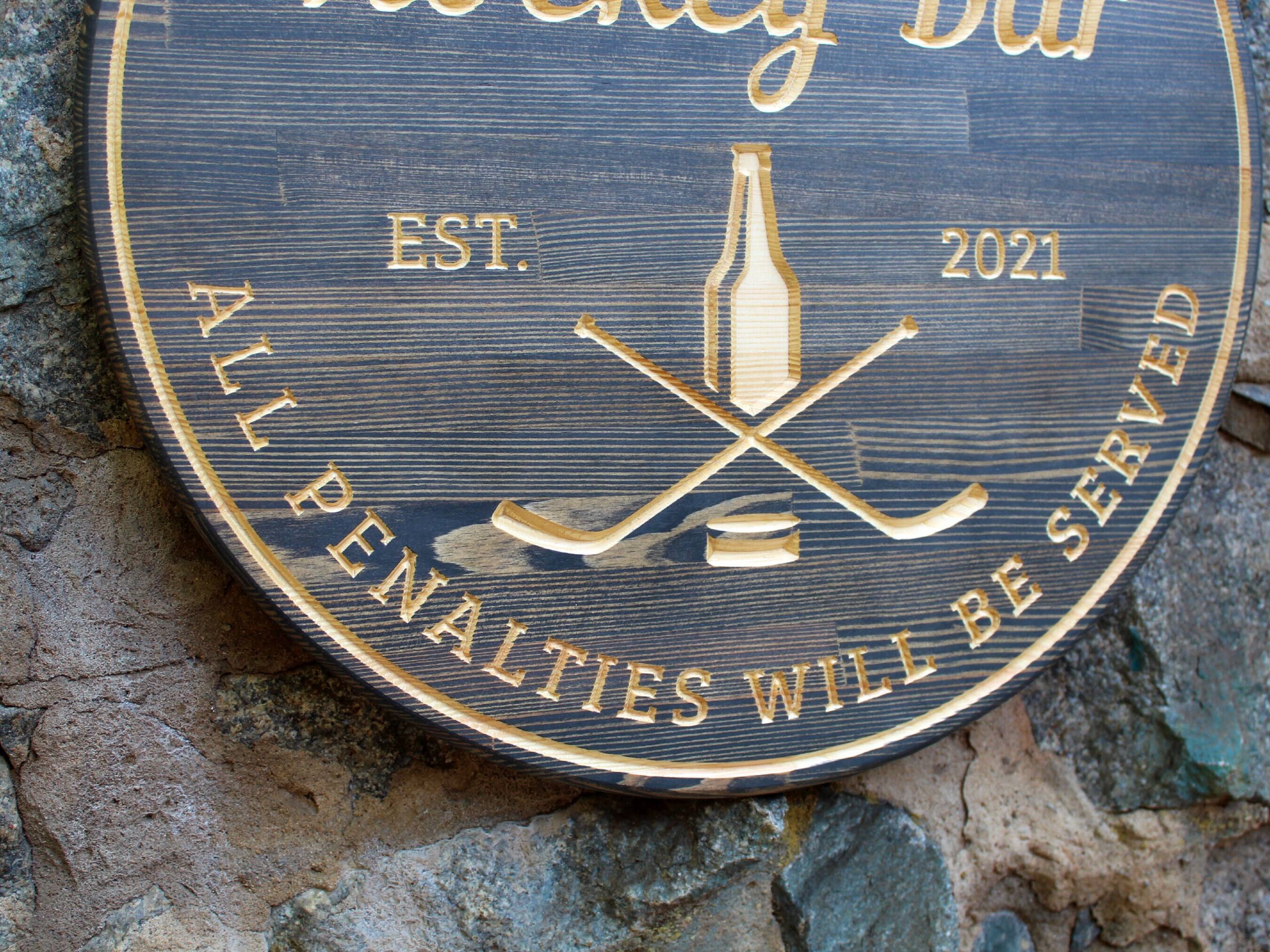 Personalized Hockey Bar Sign Custom Hockey Sign Personalized Etsy