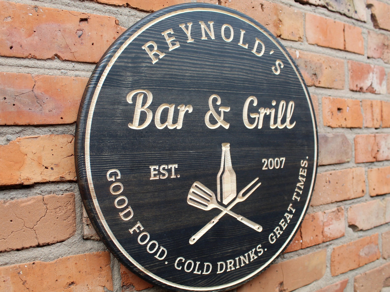 Personalized Bar and Grill Sign Custom BBQ Sign Personalized Etsy