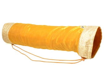 Yellow Yoga Mat Bag: Sari-Inspired Exercise Mat Carrier