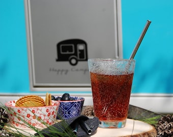 Extendable Stainless Steel Straw Set: Reusable Travel Straw with Wool Case