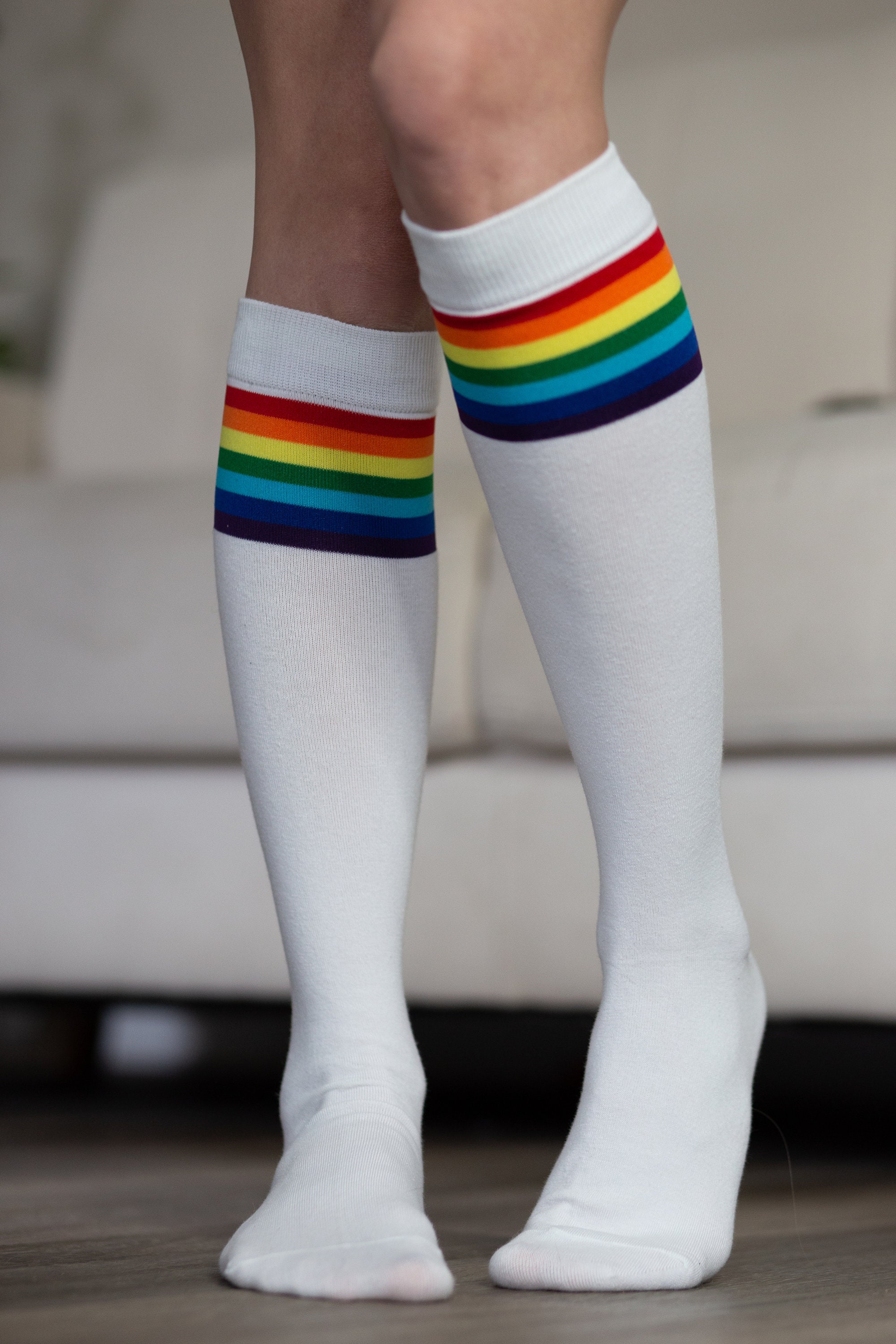 Knee High Rainbow Socks 