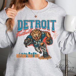 Vintage Detroit Football Crewneck | Spirit Wear| Football Crewneck| Detroit Lions