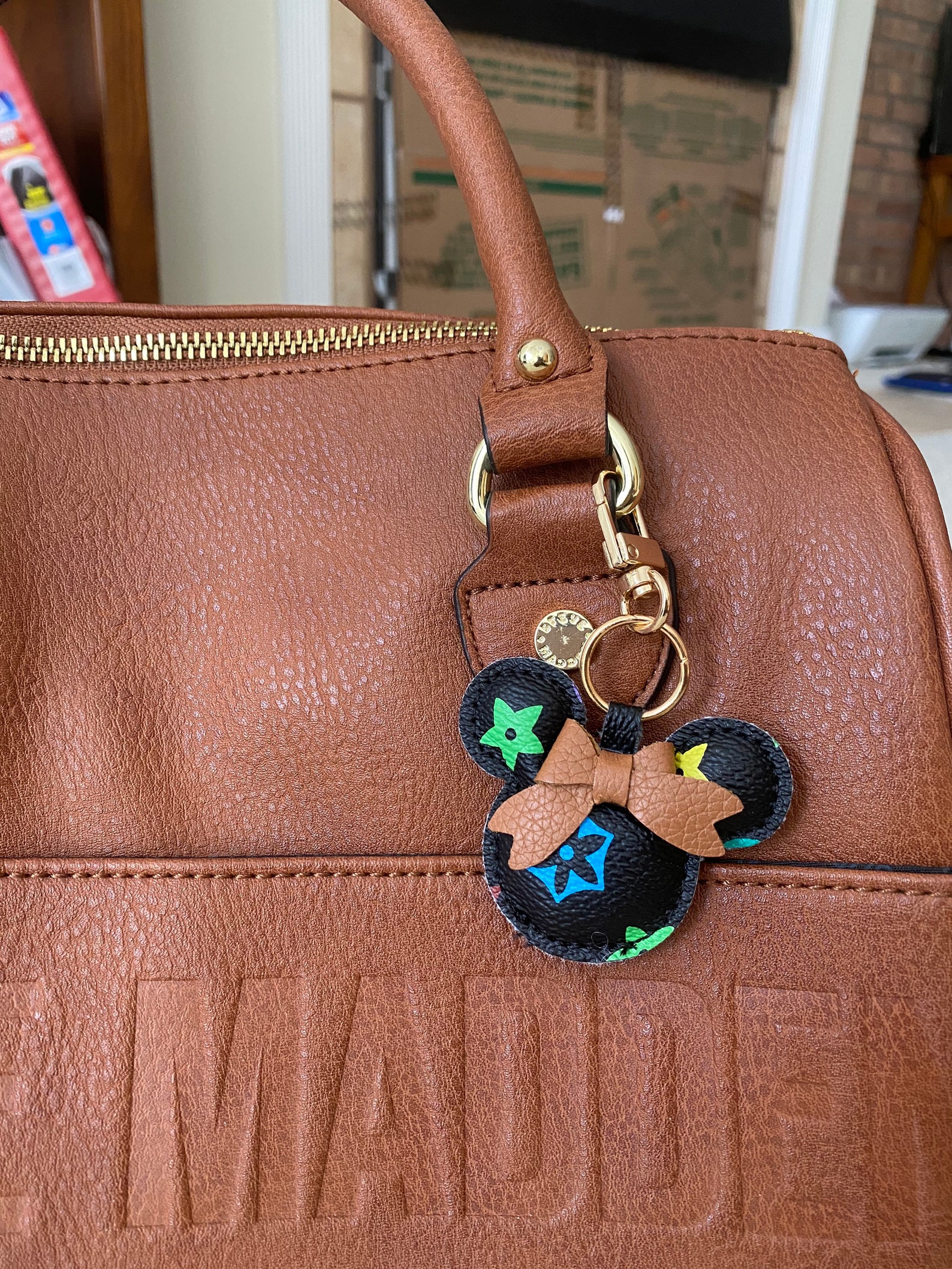 Minnie Mouse bow keychain purse charm Etsy