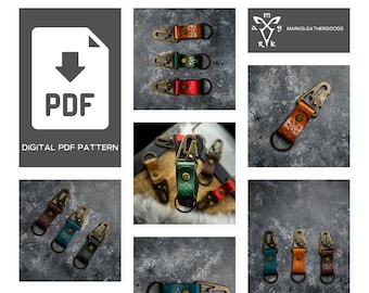 Aturra leather keychain PDF pattern, keychian template, ,leather keyring template, keychain pattern, leather PDF pattern